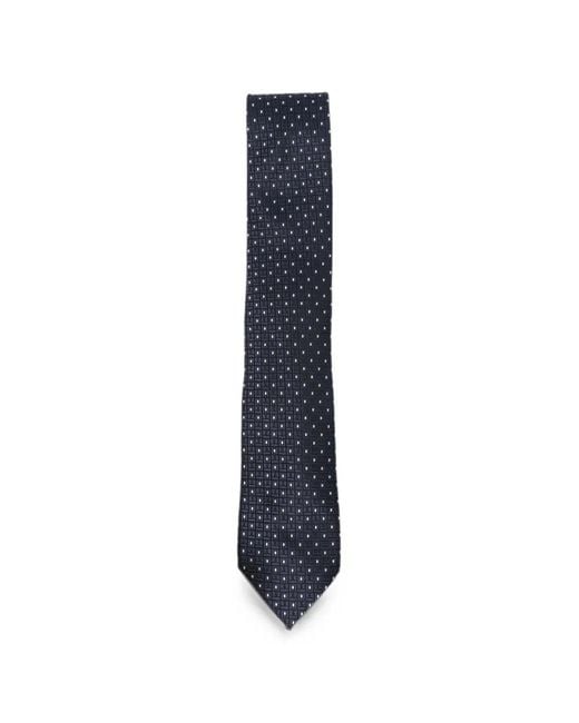 Zegna Blue Geometric-Pattern Silk Tie for men