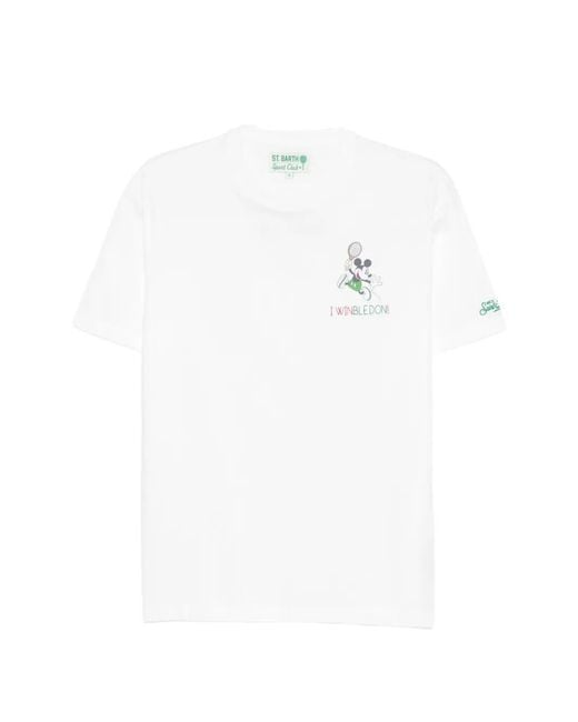 Mc2 Saint Barth White X Disney Graphic-Print T-Shirt for men