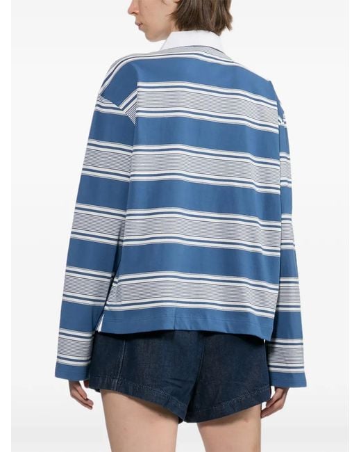 Rag & Bone Blue Polo Rayé À Manches Longues