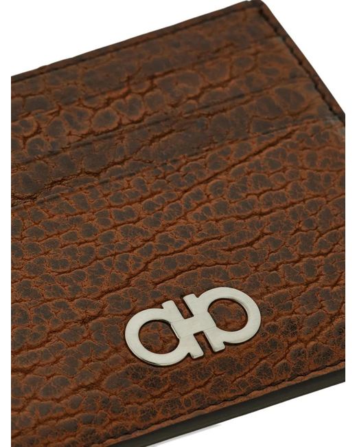 Ferragamo Brown Porte-Cartes Gancini for men