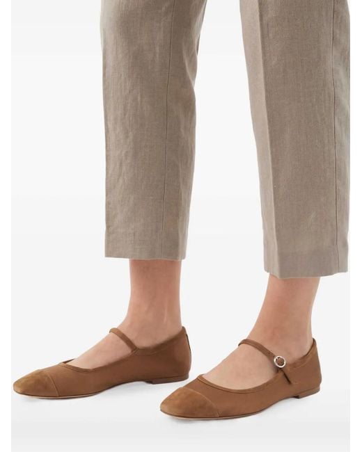 Aeyde White Uma Mary-Jane Ballet Flat