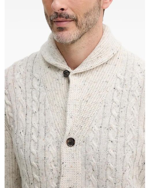 Liu Jo White Cable-Knit Cardigan for men