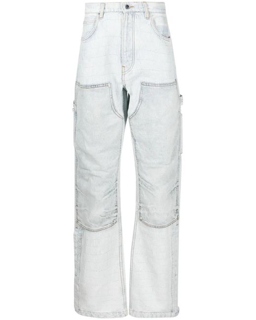 Amiri Blue Jacquard Straight-Leg Carpenter Jeans for men