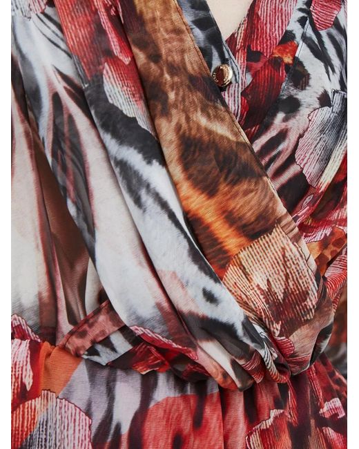 Marciano Mini-Jurk Met Dierenprint En V-Hals in het Red