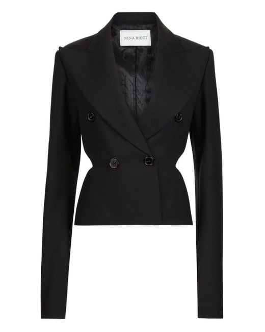 Nina Ricci Blazer Met Dubbele Rij Knopen in het Black
