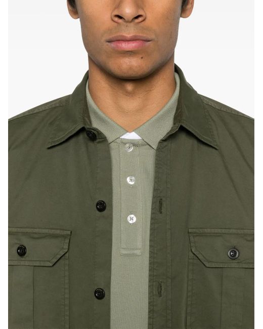 Boglioli Green Twill Shirt Jacket for men