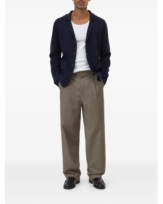 Closed Blue Single-Breasted Knitted Blazer for men