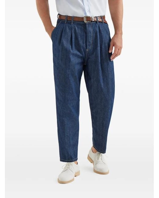 Brunello Cucinelli Blue Denim Cotton Jeans for men