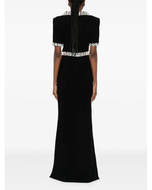 Jean Louis Sabaji Black Crêpe Maxi Dress