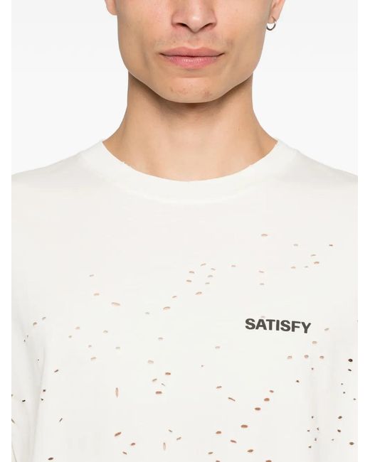 Satisfy White Crew-Neck T-Shirt for men
