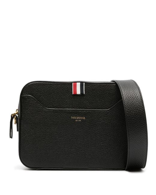 Thom Browne Black Rwb Leather Shoulder Bag - Unisex - Acrylic/polyester/calf Leather/recycled Polyester