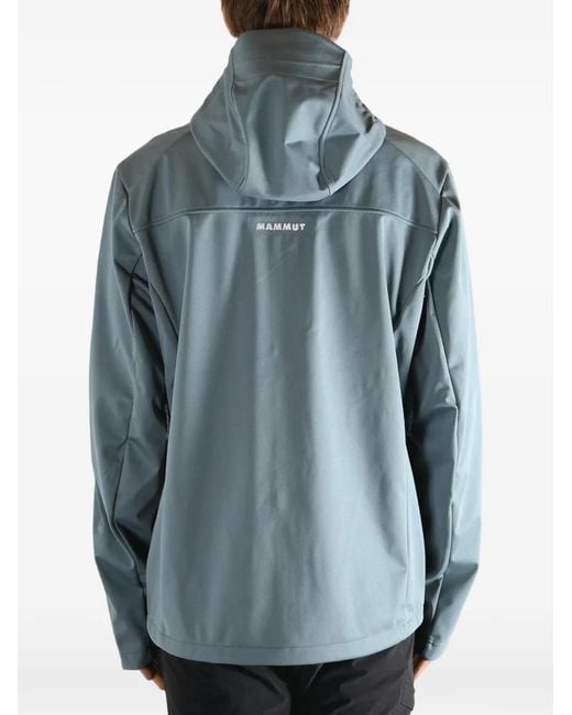 Mammut Blue Panelled Hooded Jacket for men
