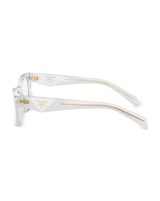 Prada White Rectangle-Frame Glasses