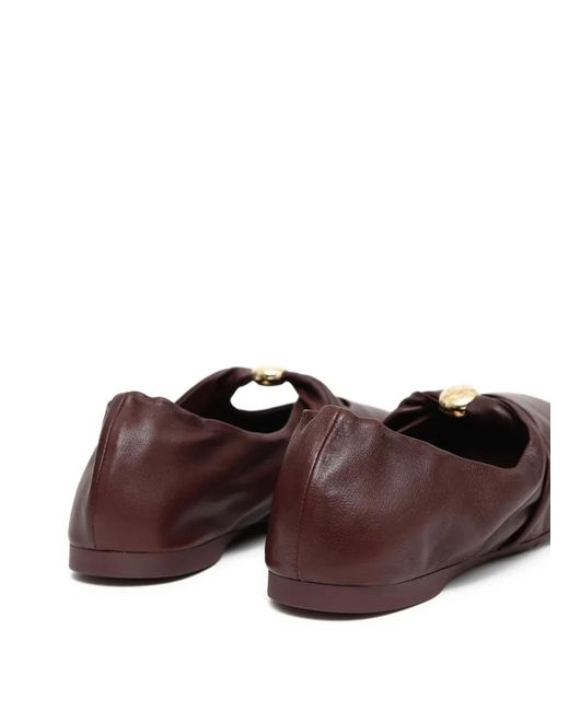 Loewe Brown Pebble Soft Leather Ballets
