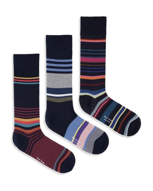 Pack de dos pares de calcetines a rayas Paul Smith de hombre de color Blue