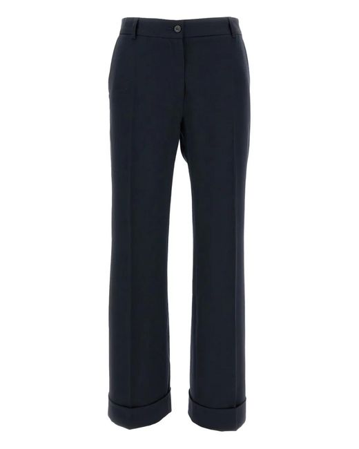 Alberto Biani Blue Belt-Loop Trousers