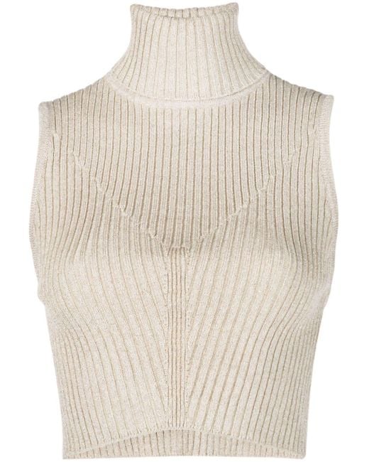 Forte Forte White Roll-neck Ribbed-knit Top