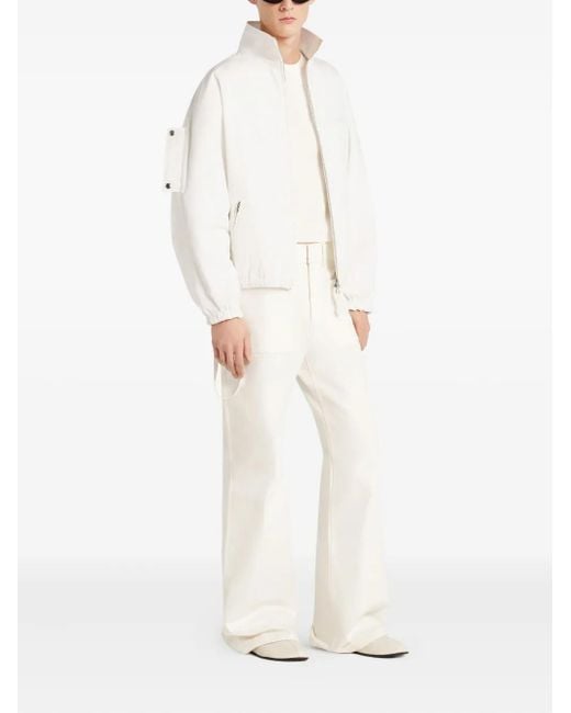 Courreges White Zippered Cropped Jacket for men
