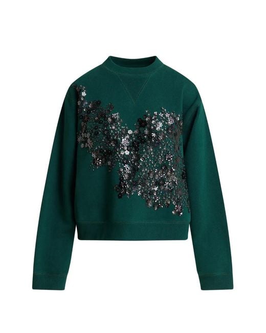 Essentiel Antwerp Green Sweat À Sequins Brodés