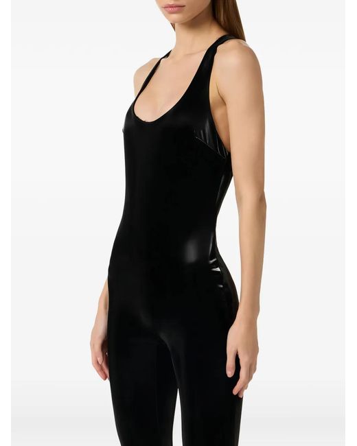 Elisabetta Franchi Black Vinyl Jumpsuit