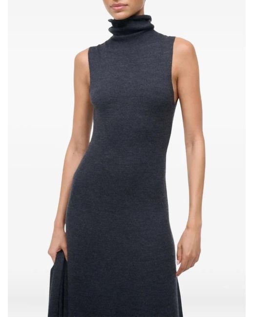 Staud Midi-Jurk Met Col in het Blue