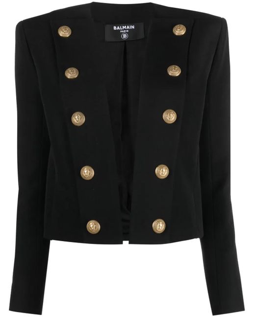 Balmain Black Fitted Wool Jacket
