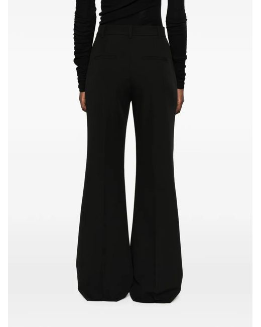 Pinko Black Pressed-Crease Flared Trousers
