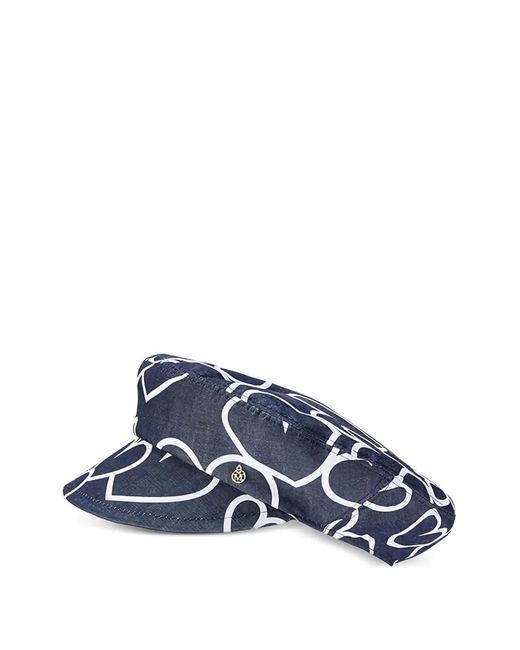 Maison Michel Blue Peneloppe Patterned Hat