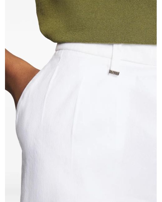 Fay White Pleated Shorts