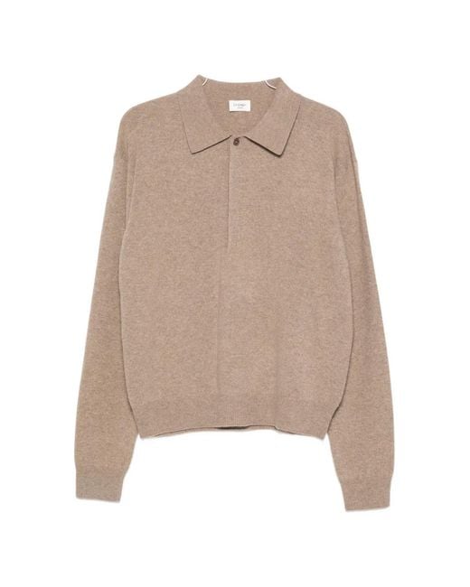 Saint Laurent Natural Button-Fastening Polo Shirt for men