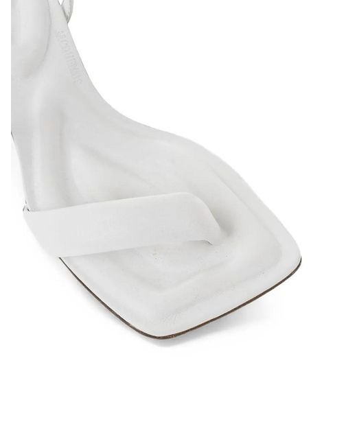 Jacquemus White Limone Square-Toe Sandals