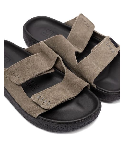 Veja Brown Dual-Strap Suede Sandals