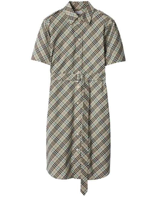 Chemisier Corto A Quadri di Burberry in Gray