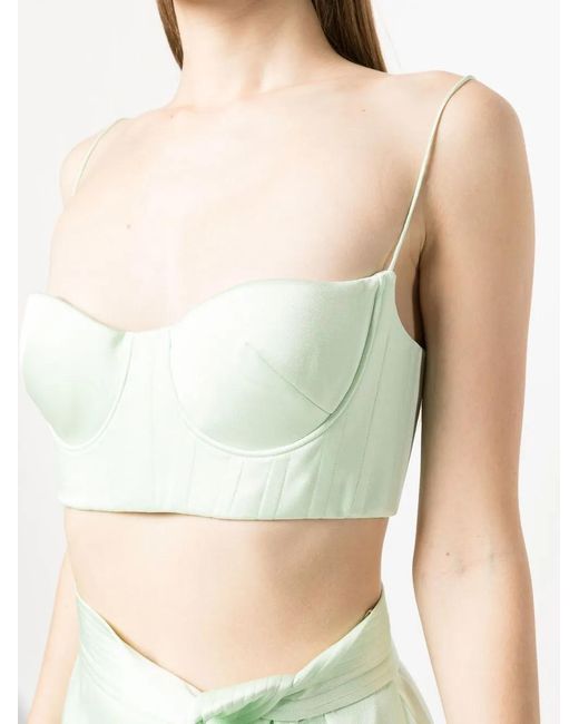 Alex Perry White Cropped Bustier Top