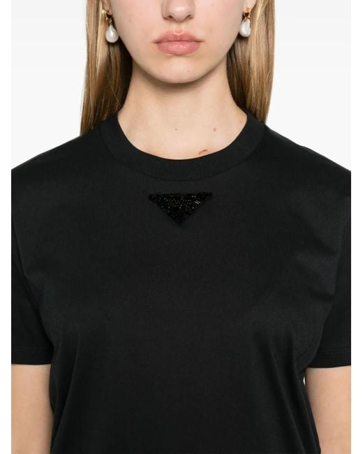 Prada Blouse Verfraaid Met Kralen in het Black