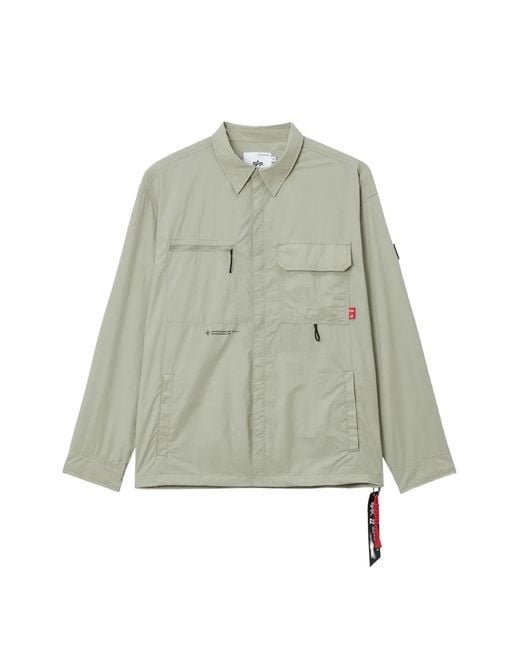 Izzue Green Chest-Pocket Shirt Jacket for men
