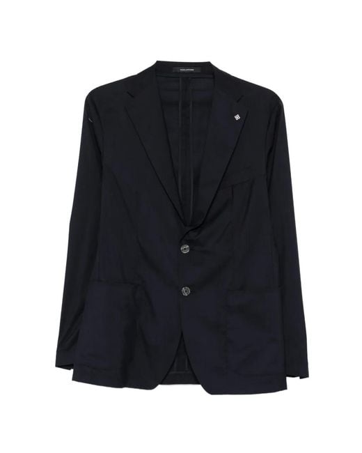 Tagliatore Blue Two-Button Patch-Pocket Blazer for men