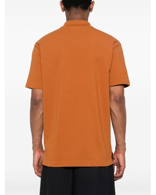 Maison Kitsuné Fox Head Poloshirt in Orange für Herren