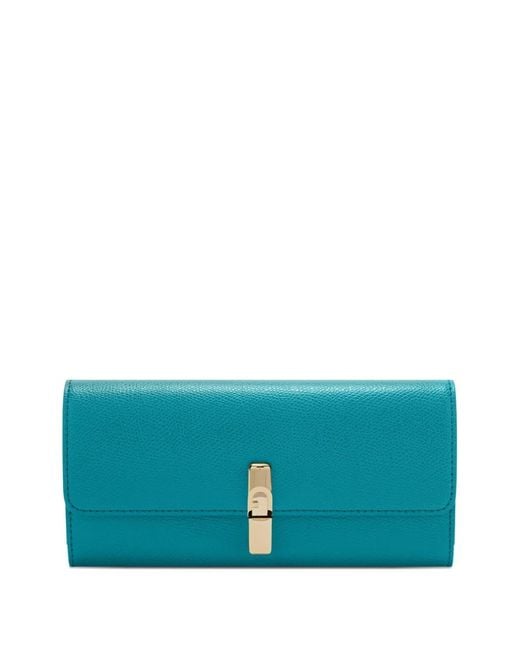 Furla Blue Iride Continental Leather Wallet