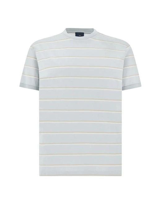 Paul & Shark White Stripe Pattern T-Shirt for men
