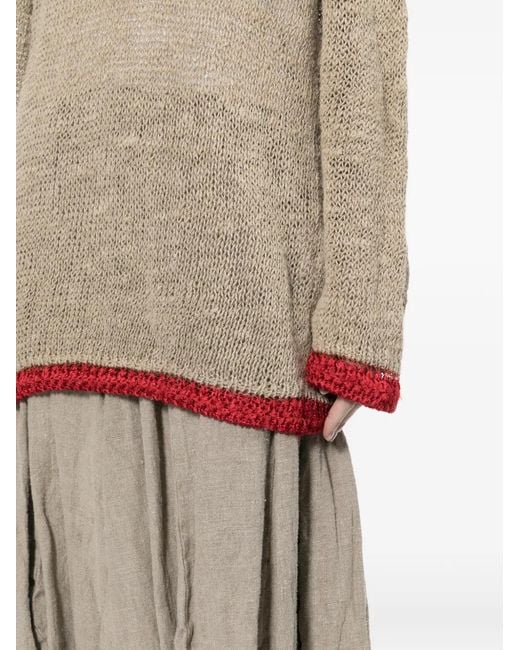 Comme des Garçons Natural Open Knit Round Neck Jumper