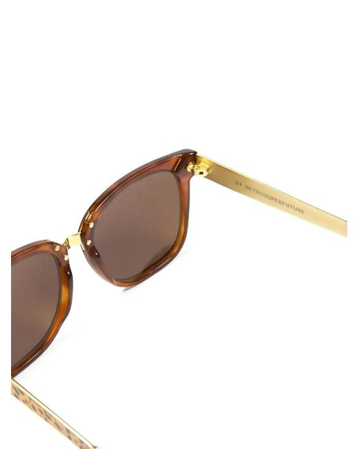 Retrosuperfuture Brown Leopard-Print-Detail Sunglasses for men