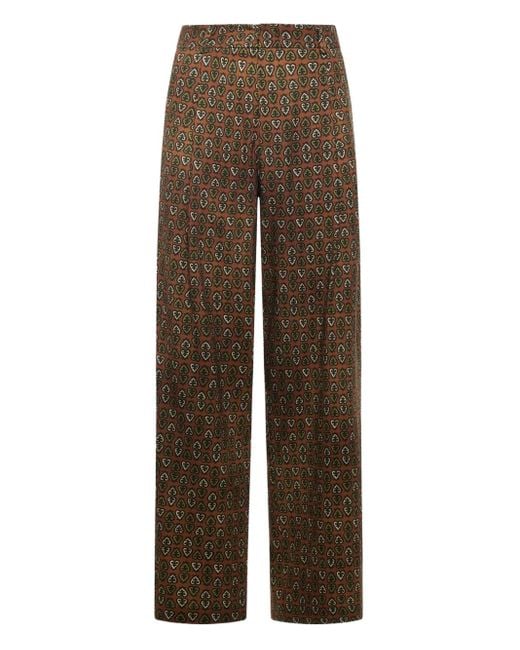 Pierre Louis Mascia Brown Patterned Trousers