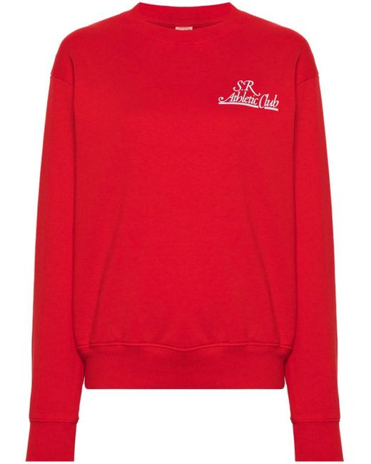 Sporty & Rich Red Logo-printed Cotton Sweatshirt