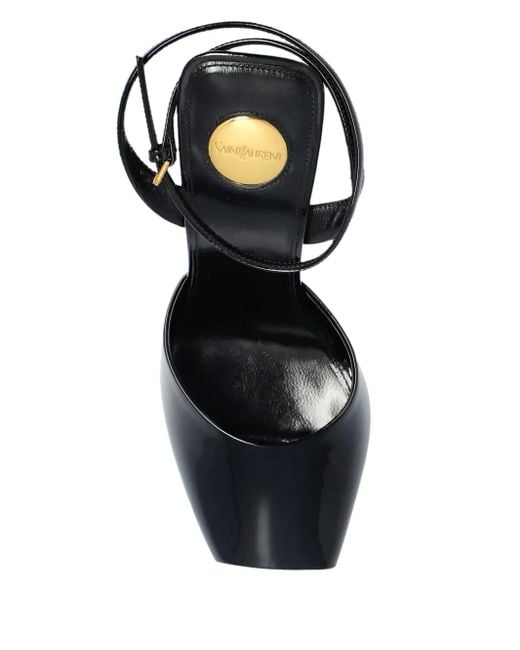 Saint Laurent Black The Scandale Wedge Sandals