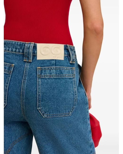 Cult Gaia Blue Weite High-Waist-Jeans