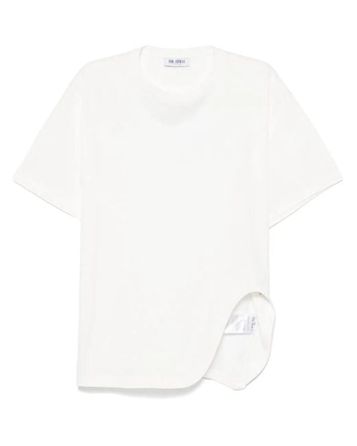 The Attico White Cotton T-Shirt With A Slit