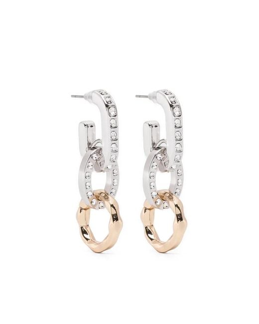 Maje White Link Earrings