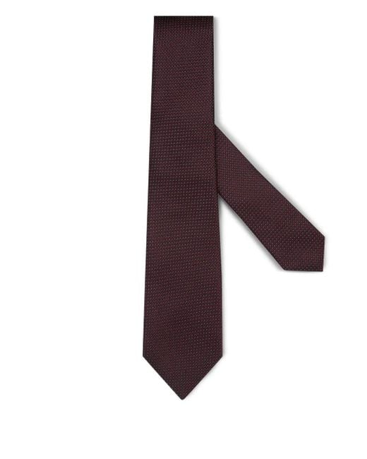 Zegna Zijden Stropdas Met Jacquard in het Purple voor heren