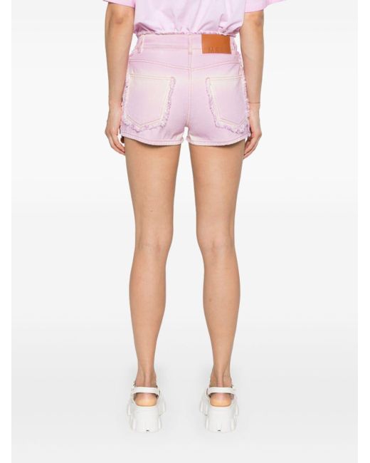Short en jean à logo brodé MSGM en coloris Pink